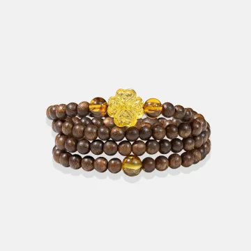 Handcrafted Natural Agarwood Bracelet – Grounding Energy for Daily Wear, Meditation – Mixed – Main View