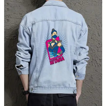 Hitana Street Fighter Denim Jacket for Men - Gift for Gamers - Christmas Present - Light Blue - Main View