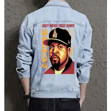 Ice Cube Crazy Jean Jacket for Men – Gift for Music Fans – Birthday Present - Light Blue - Main View
