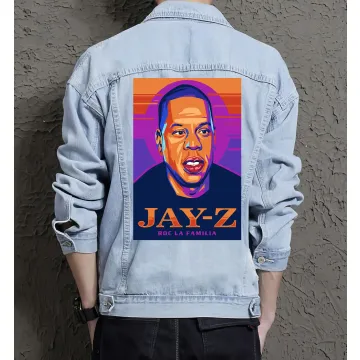 Jay Z Jean Jacket for Men – Gift for Music Fans – Birthday Present - Light Blue - Main View