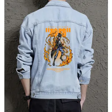 Jujutsu Kaisen Jean Jacket for Men – Gift for Anime Fans – Christmas Gift - Light Blue - Main View