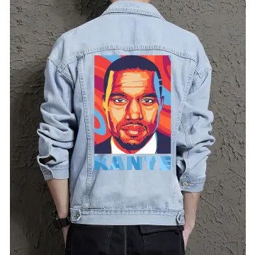 Kanye Jean Jacket for Men – Gift for Music Fans – Birthday Present - Light Blue - Main View