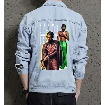 Lil Baby Jean Jacket for Men – Gift for Music Fans – Christmas Gift - Light Blue - Main View