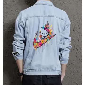 Men's Casual Denim Jacket - Gift for Dad - Urban Design for Music Events - Congratulations for Active Men - Light Blue - Main View