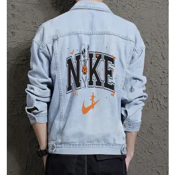 Men's Casual Denim Jacket - Gift for Grandson on Clean Design - Campus Style Style for Graduation - College Students - Light Blue - Main View