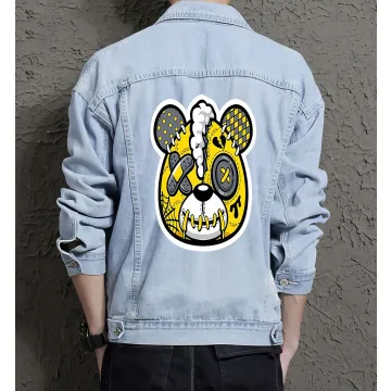 Men's Casual Jean Coat for Son - Urban Design with Music Events - Gift Idea for Birthday Active Men - Light Blue - Main View