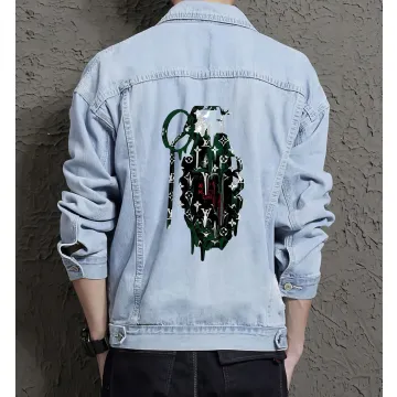 Men's Classic Jean Jacket - Gift for Boyfriend on Button Front - Outdoor Activities Style for Just Because - Millennials - Light Blue - Main View