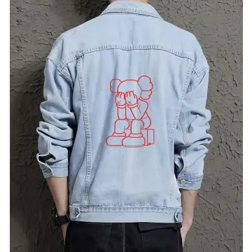 Men's Denim Jacket - for Graduate - Urban Design for Everyday Wear - Great Gift for College Start Modern Men - Light Blue - Main View