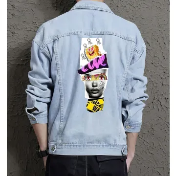 Men's Denim Jacket - Gift for College Student - Versatile Design for Shopping Days - Holiday Season for Gen Z Men - Light Blue - Main View