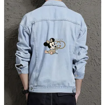 Men's Denim Jacket - Gift for Him - Button Closure for Weekend Wear - Just Because for Streetwear Enthusiasts - Light Blue - Main View
