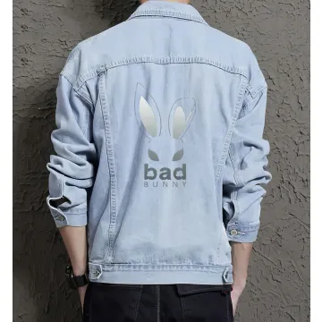 Men's Denim Outerwear - Gift Idea for Brother - Front Pockets for Campus Style - Perfect for Christmas - Light Blue - Main View