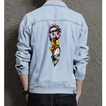 Men's Jean Jacket - for Nephew - Urban Design for Casual Fridays - Great Gift for New Year Style-conscious Men - Light Blue - Main View