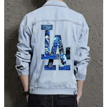 Men's Jean Jacket - Gift for Grandson on Minimalist Design - Casual Meetups Style for Back to School - College Students - Light Blue - Main View