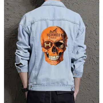 Men's Modern Denim Jacket - Gift for Husband - Relaxed Style for Music Events - Father's Day for Active Men - Light Blue - Main View