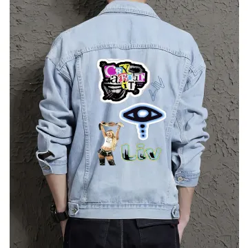 Men's Relaxed Fit Jean Jacket - Gift for Friend - Vintage Style for Street Style - Anniversary for Trend Followers - Light Blue - Main View