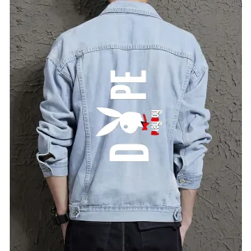 Men's Relaxed Fit Jean Jacket - Gift for Young Man on Minimalist Design - Day Trips Style for Anniversary - Teenagers - Light Blue - Main View