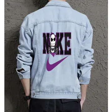 Men's Street Style Denim Jacket - Gift for College Student on Contrast Stitching - Casual Hangouts Style for Birthday - Millennials - Light Blue - Main View