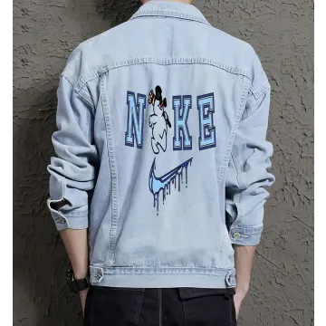Men's Street Style Denim Jacket - Gift for Dad on Simple Style - Outdoor Activities Style for College Start - Millennials - Light Blue - Main View