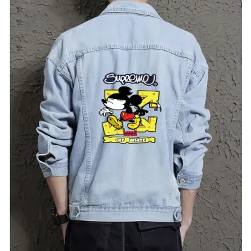 Men's Street Style Denim Jacket - Gift for Fashion Lover - Minimalist Design for Shopping Days - Christmas for Young Men - Light Blue - Main View