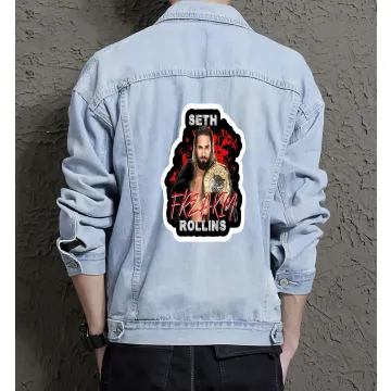 Men's Street Style Denim Jacket - Gift for Son on Contrast Stitching - Casual Fridays Style for Christmas - Gen Z Men - Light Blue - Main View