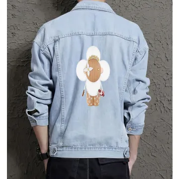 Men's Street Style Denim Jacket - Gift Idea for Grandson - Relaxed Style for School Wear - Perfect for Graduation - Light Blue - Main View