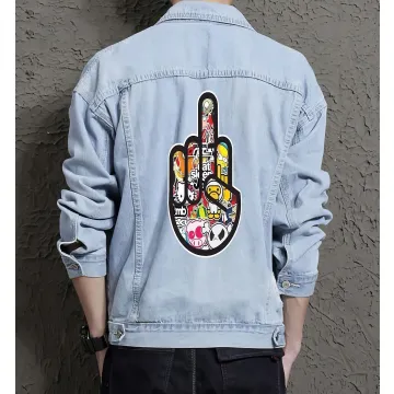 Men's Urban Jean Jacket for Grandson - Vintage Style with Street Style - Gift Idea for College Start Teenagers - Light Blue - Main View