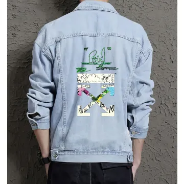 Men's Urban Jean Jacket for Nephew - Contrast Stitching with Everyday Wear - Gift Idea for Holiday Season Style-conscious Men - Light Blue - Main View
