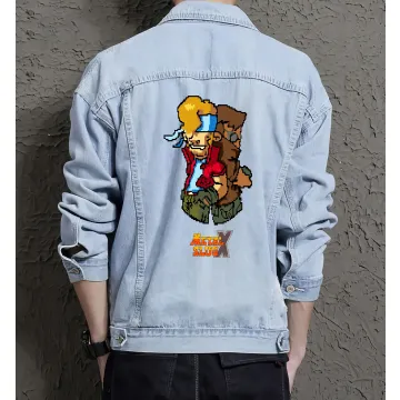 Metal Slug X Legen Denim Jacket for Men – Gift for Gamers – Christmas Present - Light Blue - Main View