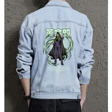 Monkey D.dragon Jean Jacket for Men – Gift for Anime Fans – Birthday Present - Light Blue - Main View