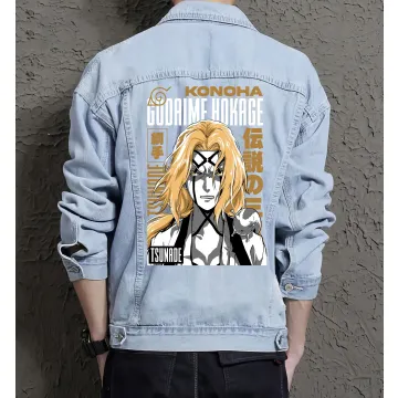 Naruto Jean Jacket for Men – Gift for Anime Fans – Birthday Present - Light Blue - Main View