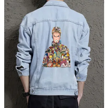 Naruto Jean Jacket for Men – Gift for Anime Fans – Christmas Gift - Light Blue - Main View