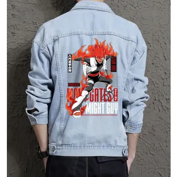 Naruto Jean Jacket for Men – Gift for Anime Fans – Christmas Gift - Light Blue - Main View