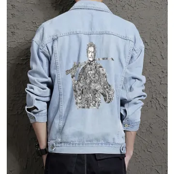 Naruto Jean Jacket for Men – Gift for Anime Fans – Christmas Gift - Light Blue - Main View
