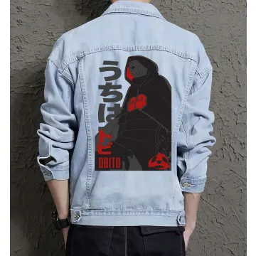 Naruto Jean Jacket for Men – Gift for Anime Fans – Christmas Gift - Light Blue - Main View