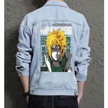 Naruto Jean Jacket for Men – Gift for Anime Fans – Christmas Gift - Light Blue - Main View