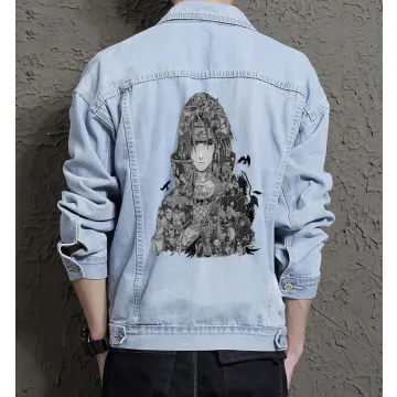 Naruto Jean Jacket for Men – Gift for Anime Fans – Christmas Gift - Light Blue - Main View