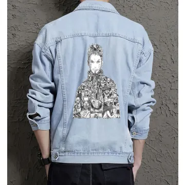 Naruto Jean Jacket for Men – Gift for Anime Fans – Christmas Gift - Light Blue - Main View