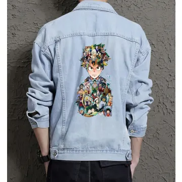 Naruto Jean Jacket for Men – Gift for Anime Fans – Christmas Gift - Light Blue - Main View