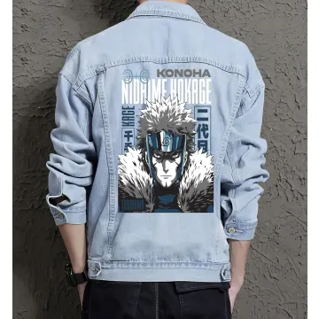 Naruto Jean Jacket for Men – Gift for Anime Fans – Christmas Gift - Light Blue - Main View