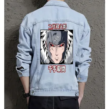 Naruto Jean Jacket for Men – Gift for Anime Fans – Christmas Gift - Light Blue - Main View