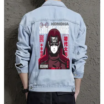 Naruto Jean Jacket for Men – Gift for Anime Fans – Christmas Gift - Light Blue - Main View