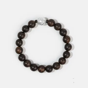 Natural Agarwood Bracelet for Spiritual Gift Buyers – Handcrafted Calming Energy for Daily Wear, Meditation – Brown – Main View