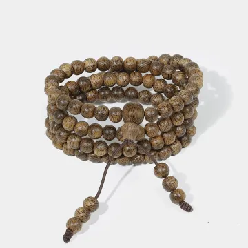 Natural Agarwood Bracelet for Spiritual Gift Buyers – Handcrafted Calming Energy for Meditation, Protection – Brown Agarwood – Main View