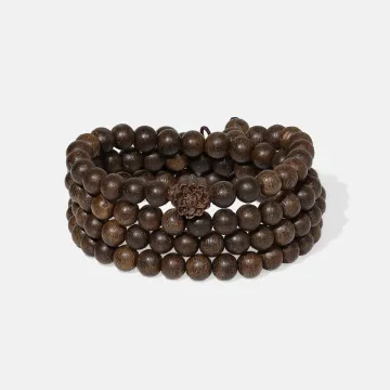 Natural Agarwood Bracelet for Spiritual Gift Buyers – Handcrafted Wood Bracelet for Grounding Energy, Daily Wear – Mixed – Main View
