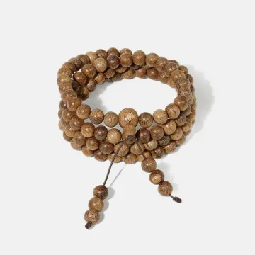 Natural Agarwood Bracelet for Women & Men – Handcrafted Wood Bracelet for Calming & Grounding Energy, Perfect for Daily Wear & Spiritual Gifts – Brown Agarwood – Main View