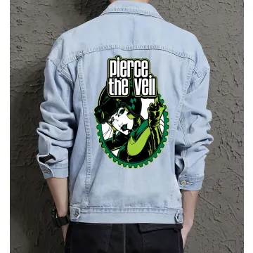 Pierce the Veil Jean Jacket for Men – Gift for Music Fans – Christmas Gift - Light Blue - Main View