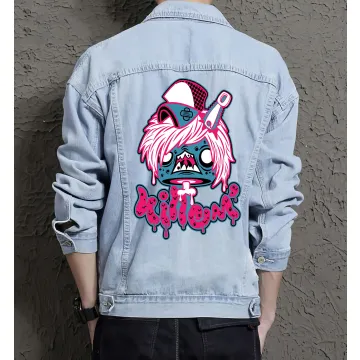Pool Jean Jacket for Men – Gift for Skater Guys – Holiday Gift - Light Blue - Main View