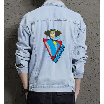 Raiden Street Fighter Denim Jacket for Men - Gift for Gamers - Christmas Gift - Light Blue - Main View