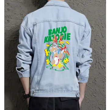 Retro Banjo Kazooie Denim Jacket for Men – Gift for Video Game Fans – Christmas Gift - Light Blue - Main View