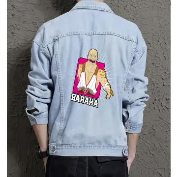 Retro Baraha Denim Jacket for Men - Gift for Vintage Enthusiasts - Christmas Present - Light Blue - Main View